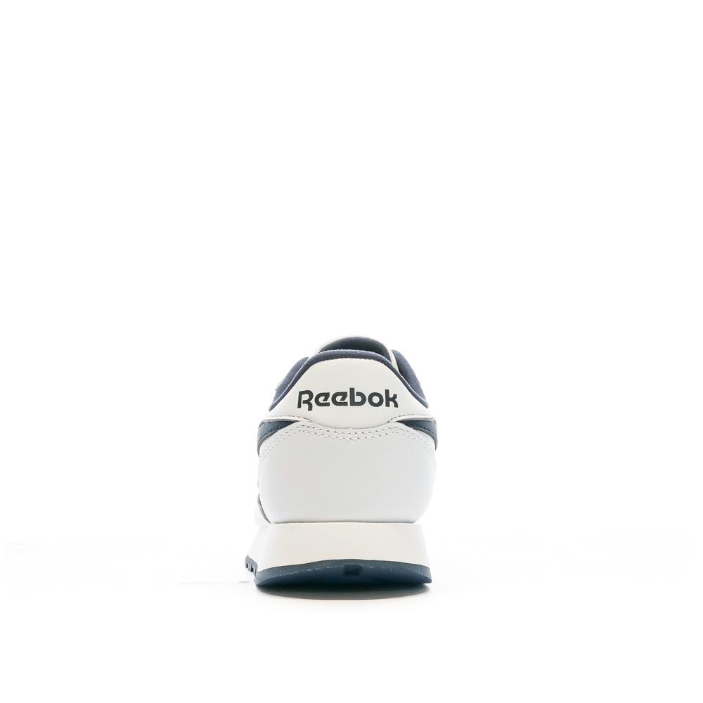 Baskets Blanches/Marine Fille Reebok Classic Lthr vue 3
