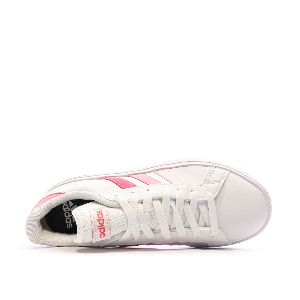 Baskets Blanc/Rose Femme Adidas Grand Court Base 2.0 vue 4