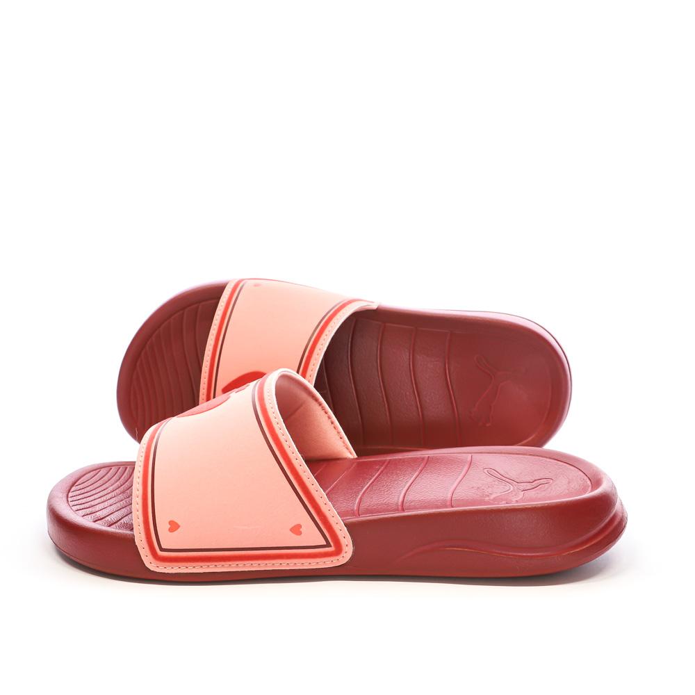 Claquettes Rouges Femme Puma Popcat pas cher