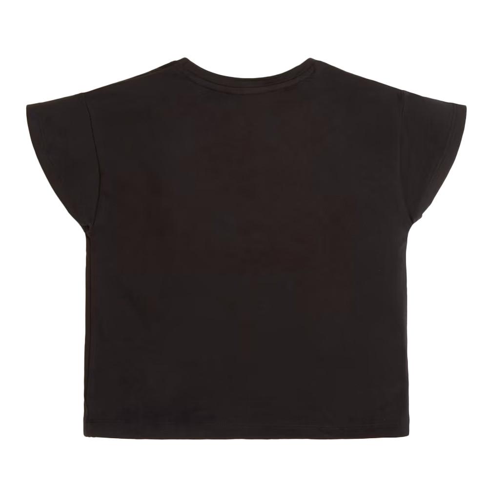 T-shirt Noir Fille Guess Dreieck vue 2