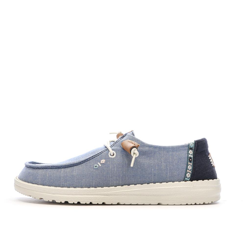 Chaussures Bleu Femme Hey Dude Wendy Stretch pas cher