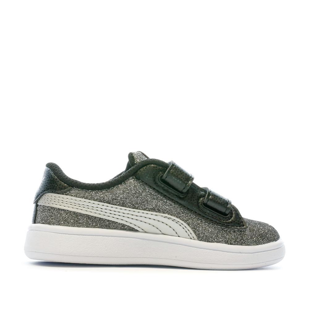 Baskets Grises argentees fille Puma Smash v2 Glitz Espace des marques