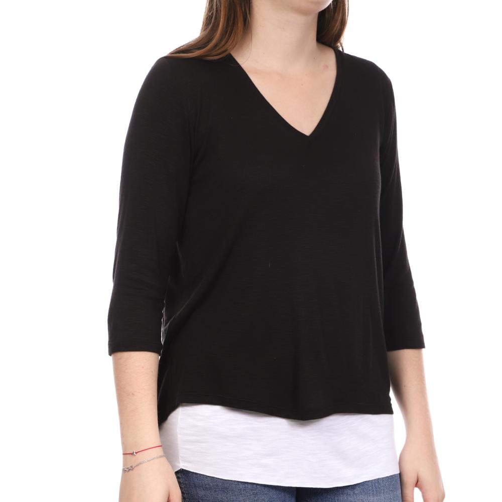 Top Noir/Blanc Femme Teddy Smith Magic 3/4 pas cher