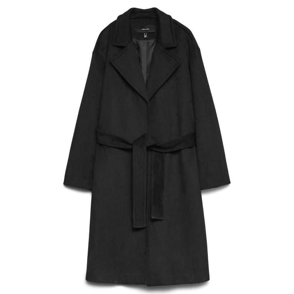 Manteau Long Noir Femme Vero Moda Vmamanda Belt pas cher