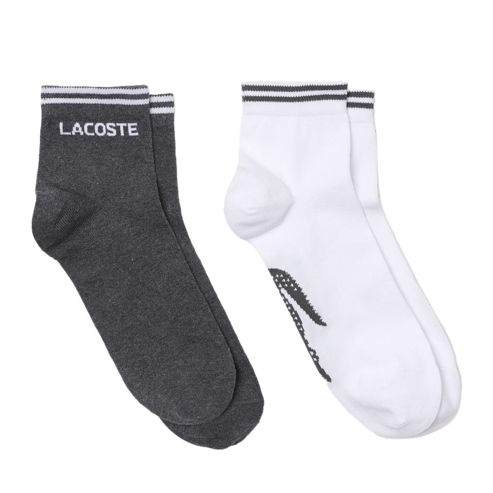 2x Lot de Chaussettes Grises/Blanches Homme Lacoste RA4187 pas cher