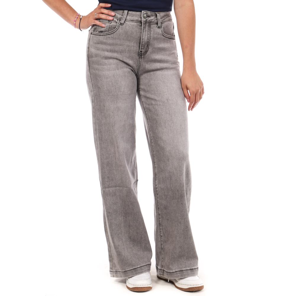 Jean Droit Gris Clair Femme Monday Premium 1877X pas cher