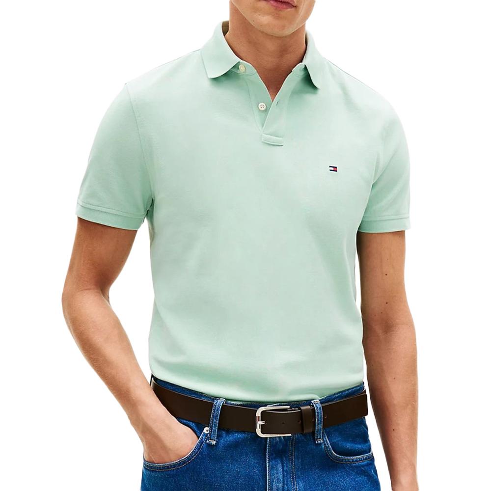 Polo Vert clair Homme Tommy Hilfiger 1985 Regulars pas cher