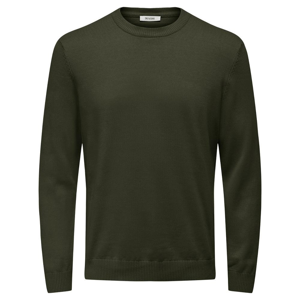 Pull Kaki Homme Only & Sons Holger pas cher