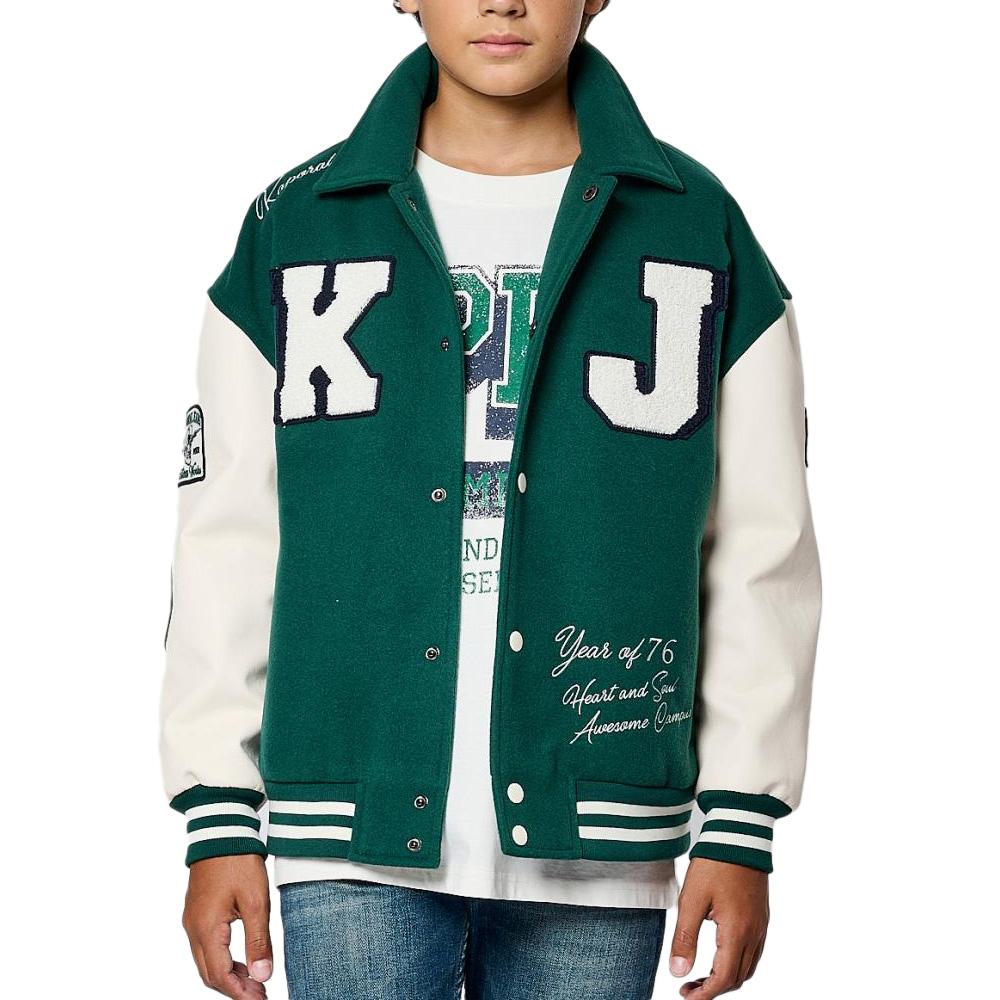 Veste Bomber Vert/Blanc Garçon Kaporal MEDDY pas cher