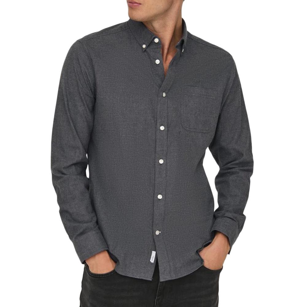Chemise Gris Homme Only & Sons Road Life pas cher