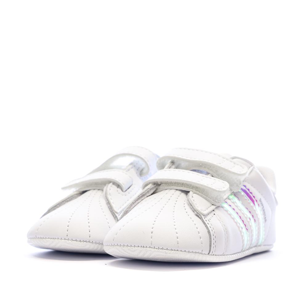 Baskets Blanches Fille Adidas Crib vue 6