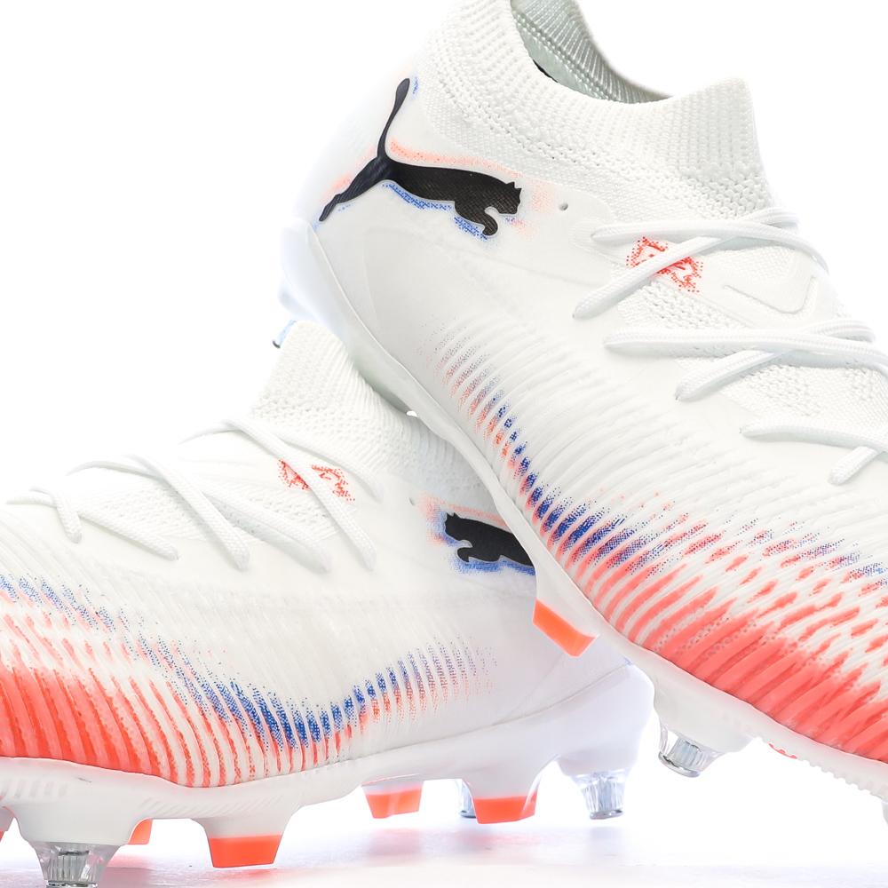 Zapatillas de fútbol blancas/naranjas para hombre Puma Future 8 Match ver 7