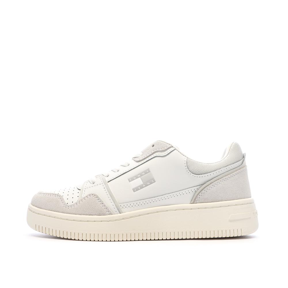 Baskets Blanches/Beiges Femme Tommy Hilfiger Retro pas cher