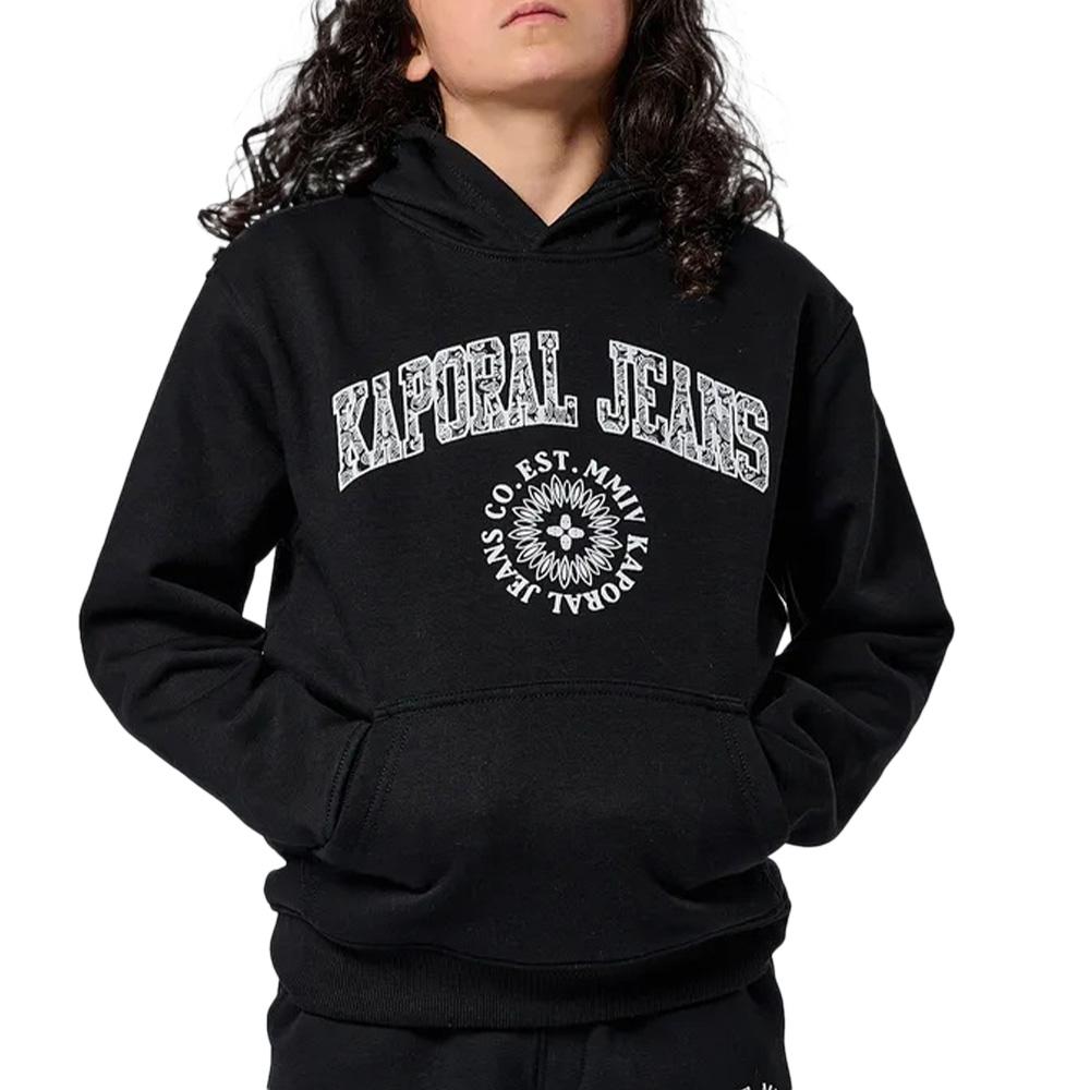 Sweat Capuche Noir Garçon Kaporal Oscar pas cher