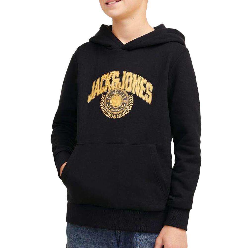 Sweat à Capuche Noir Garçon Jack & Jones Varsity Branding pas cher