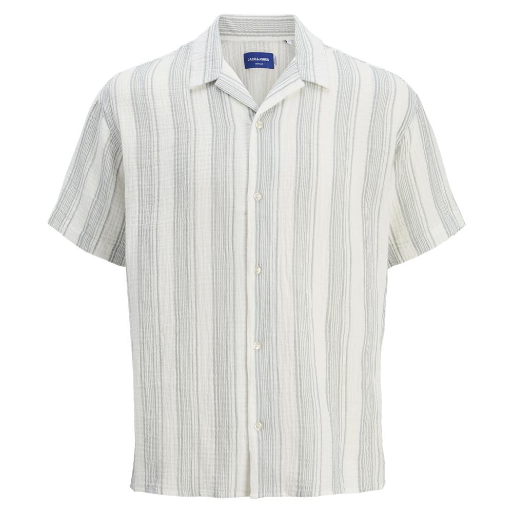 Chemisette Gaze de Coton Blanc/Vert Homme Jack & Jones Reaster vue 3