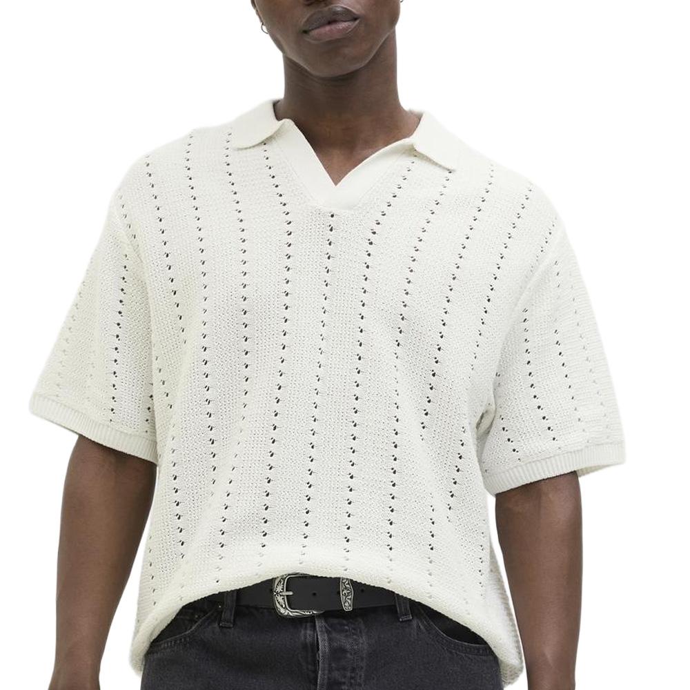 Polo Blanc Homme Jack & Jones Paros Knit pas cher