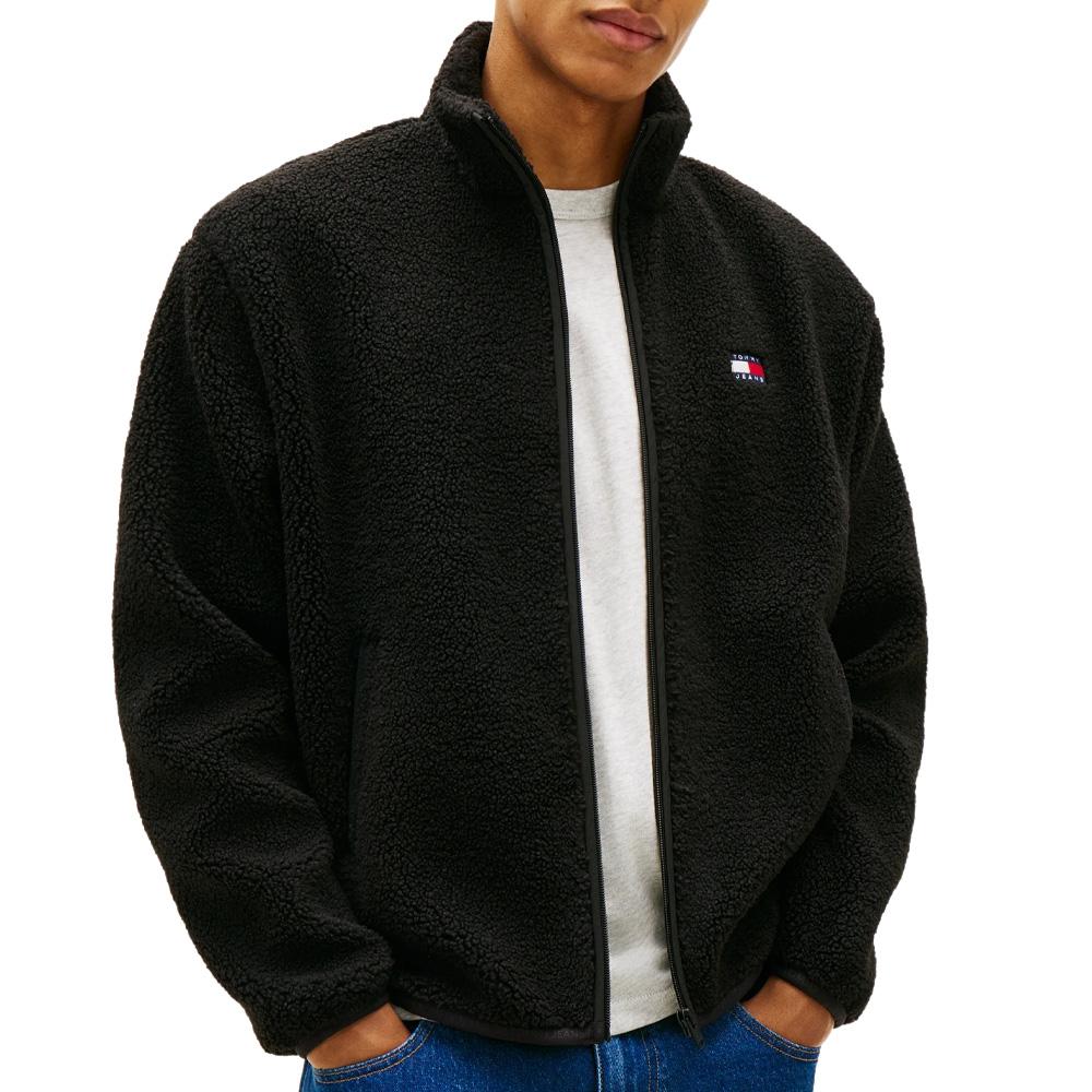 Veste en Sherpa Noir Homme Tommy Hilfiger Badge pas cher