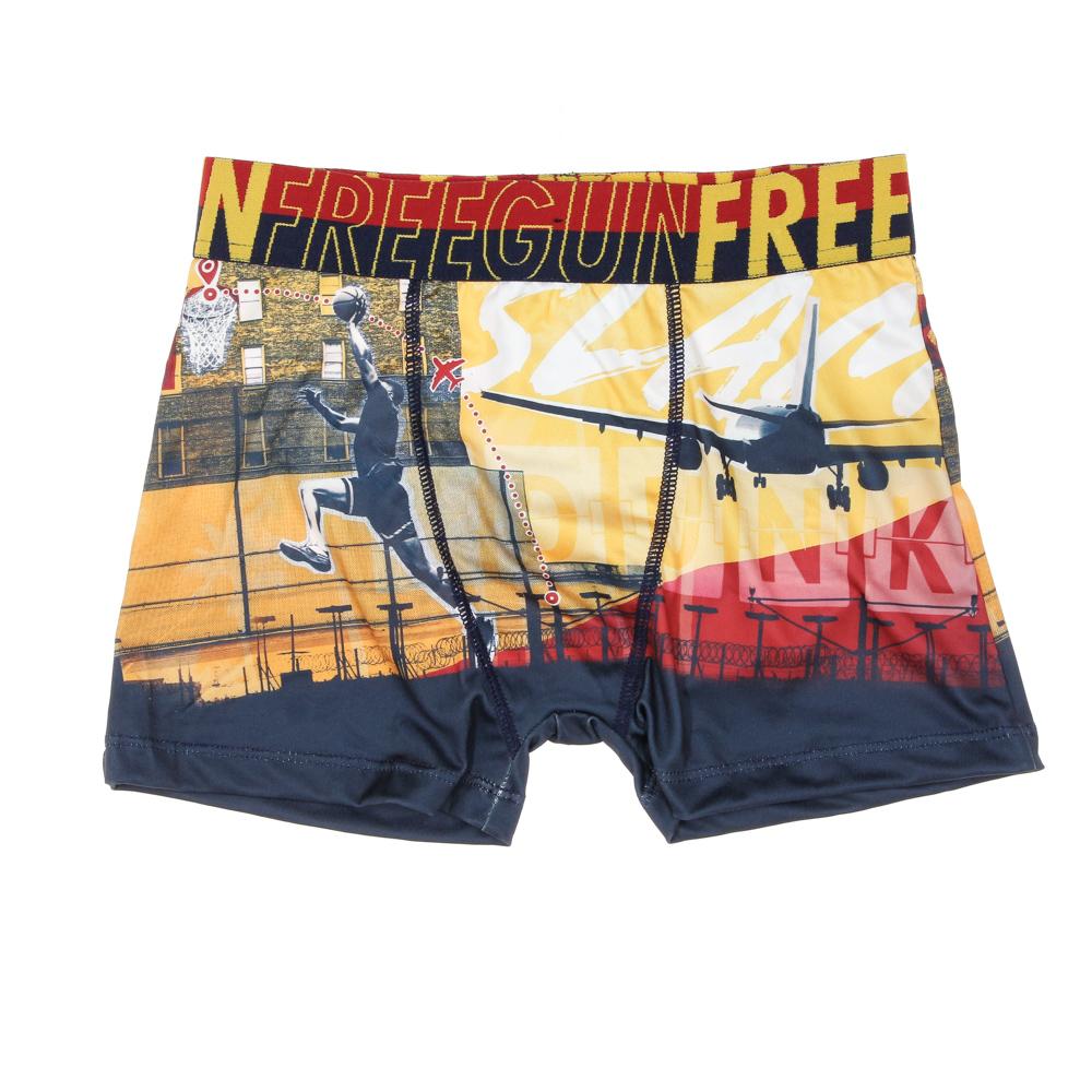 Boxer Rouge/Jaune à Imprimés Garçon Freegun BAS pas cher