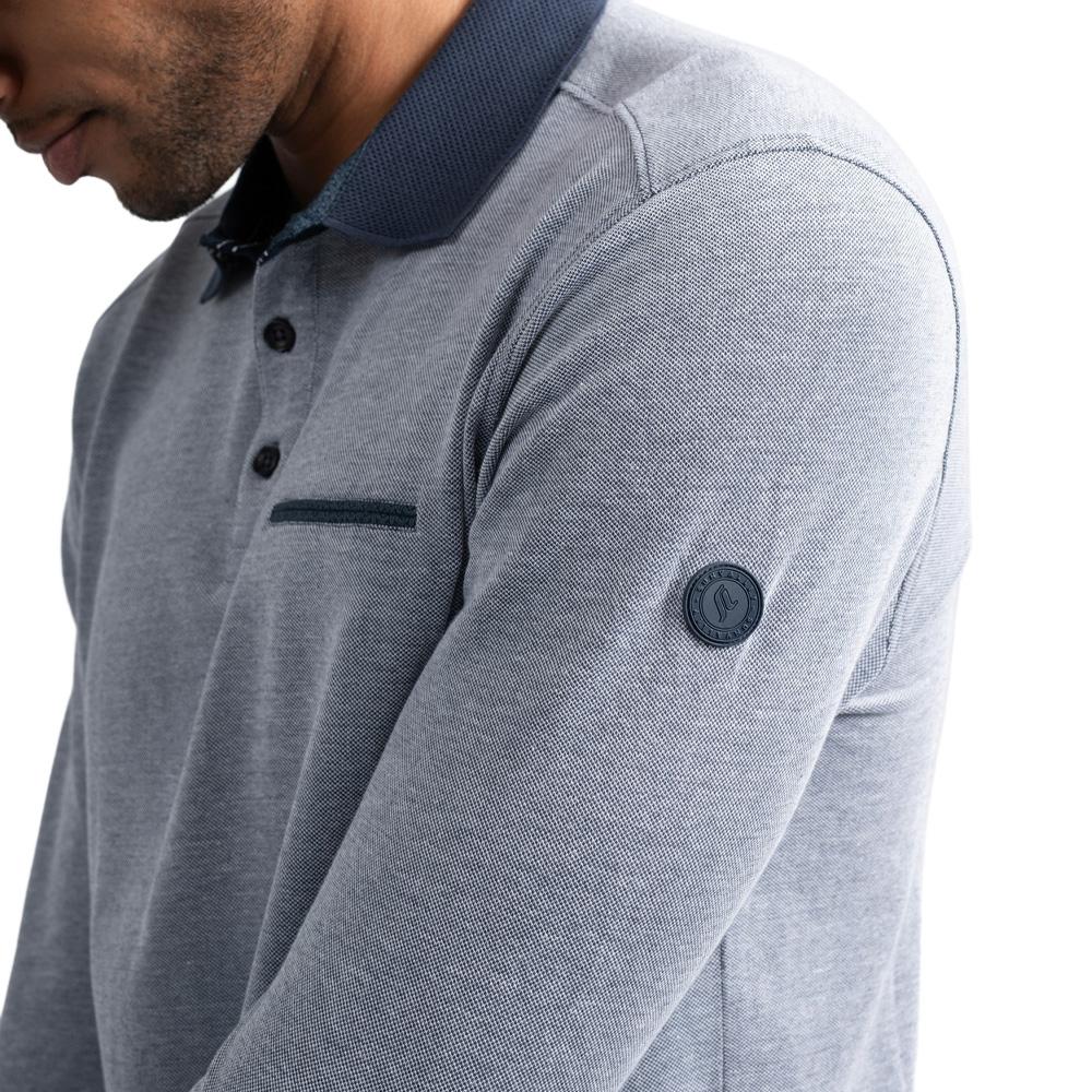 Polo Manches Longues Bleu Homme Sun Valley BELVIUW vue 2