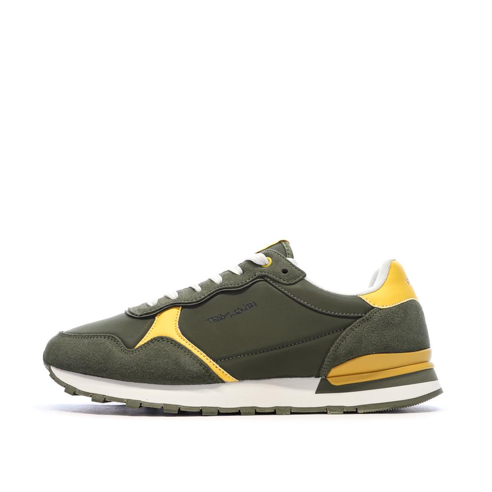 Baskets Kaki/Jaune Homme Teddy Smith 120667 pas cher
