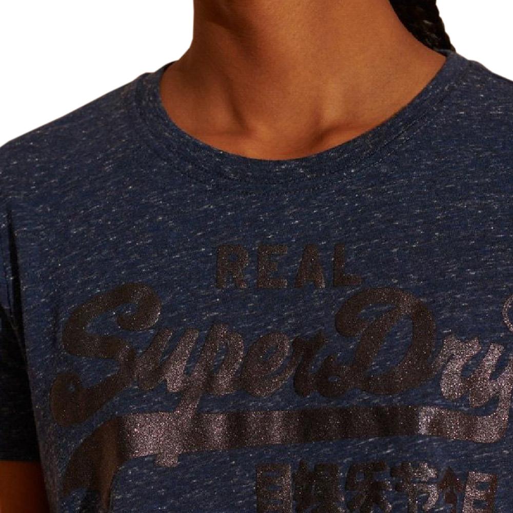 T-shirt Bleu Femme Superdry Glitter vue 2