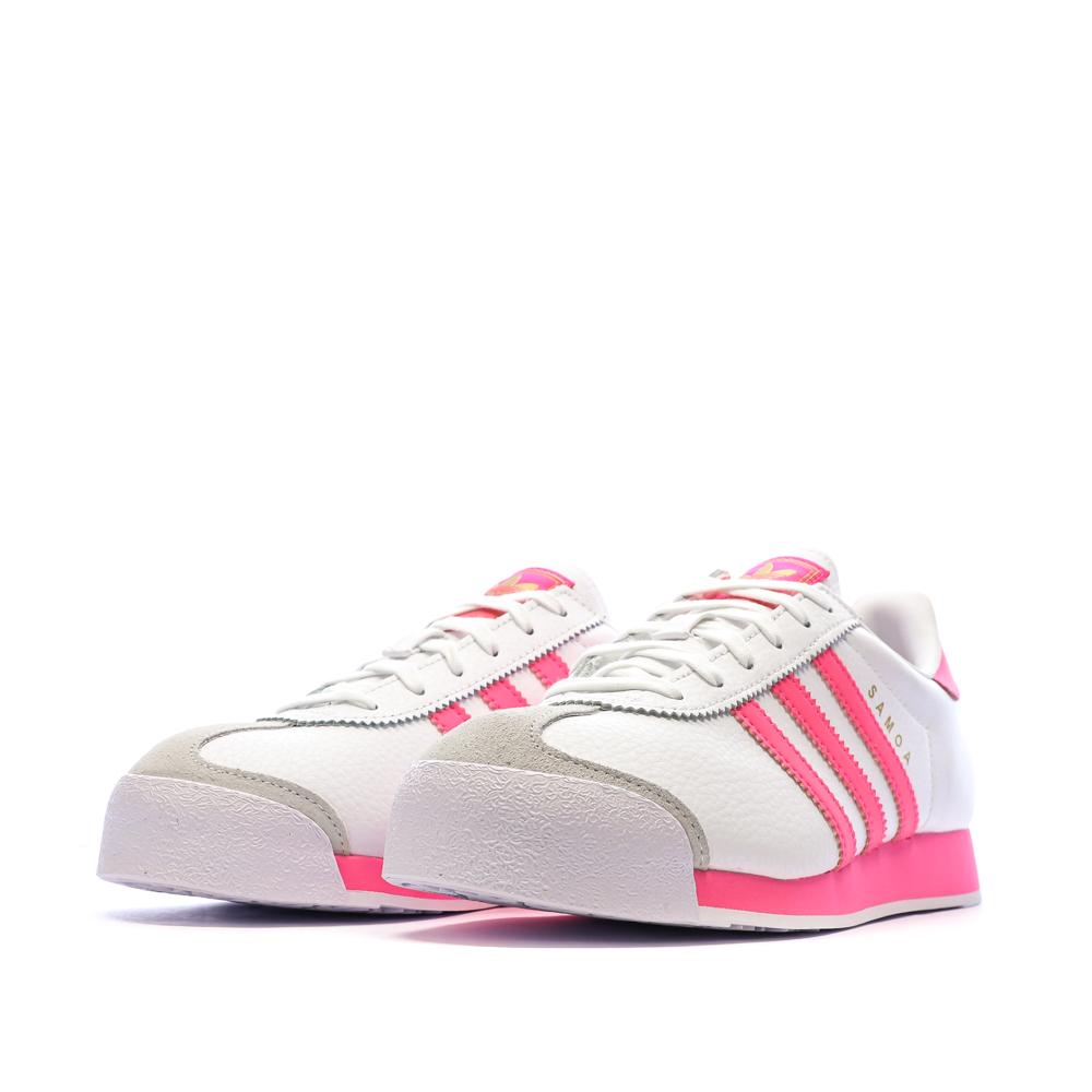 Baskets Rose/Blanc Femme Adidas Samoa vue 6