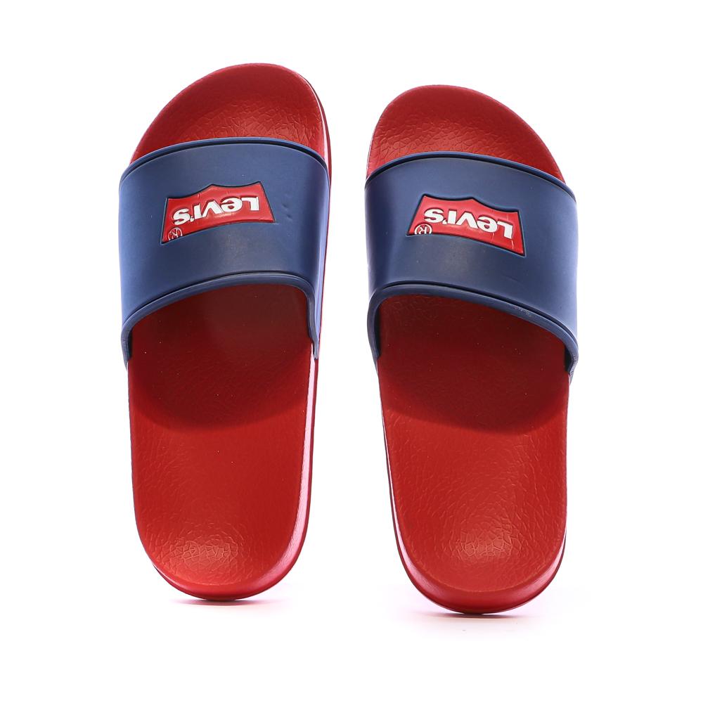 Claquettes Rouge/Marine Garçon Levi's Pool vue 3