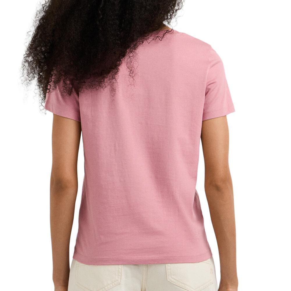 T-Shirt Rose Femme Pepe jeans Cristina vue 2