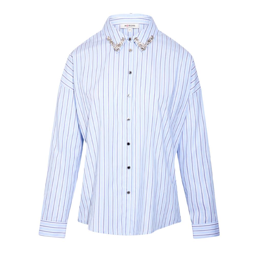 Chemise Oversize Bleu Femme Morgan Popeline pas cher