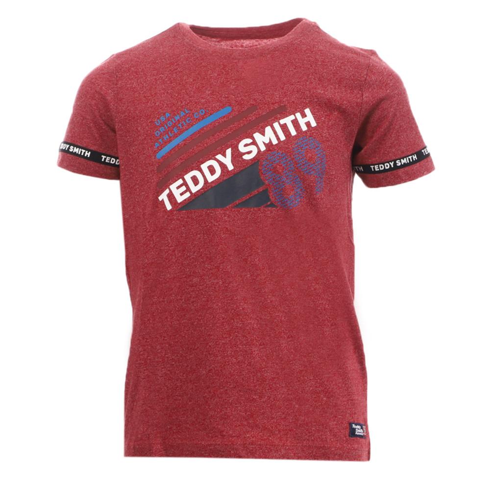 T-shirt Rouge Garçon Teddy Smith Romer pas cher