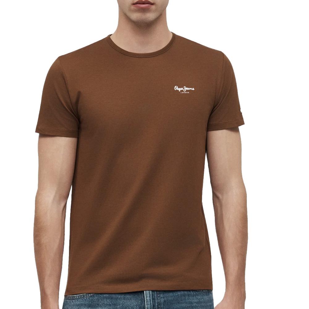 T-Shirt Marron Homme Pepe jeans Originalss pas cher