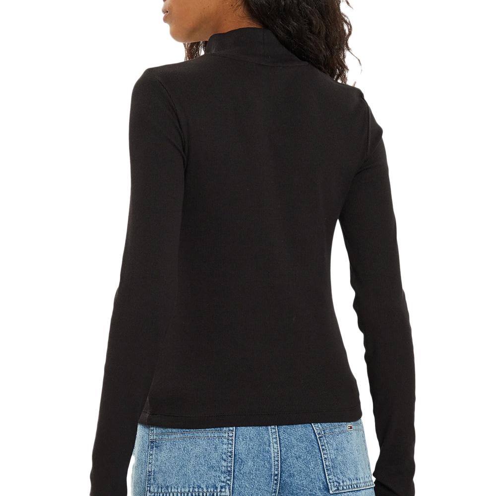 T-shirt Noir Femme Tommy Hilfiger Tjw Essential Mock vue 2