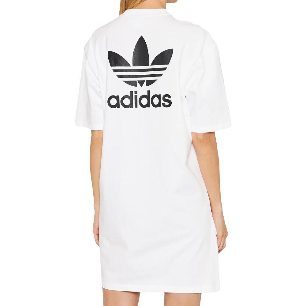 Robe Blanche Femme Adidas Trèfle vue 2