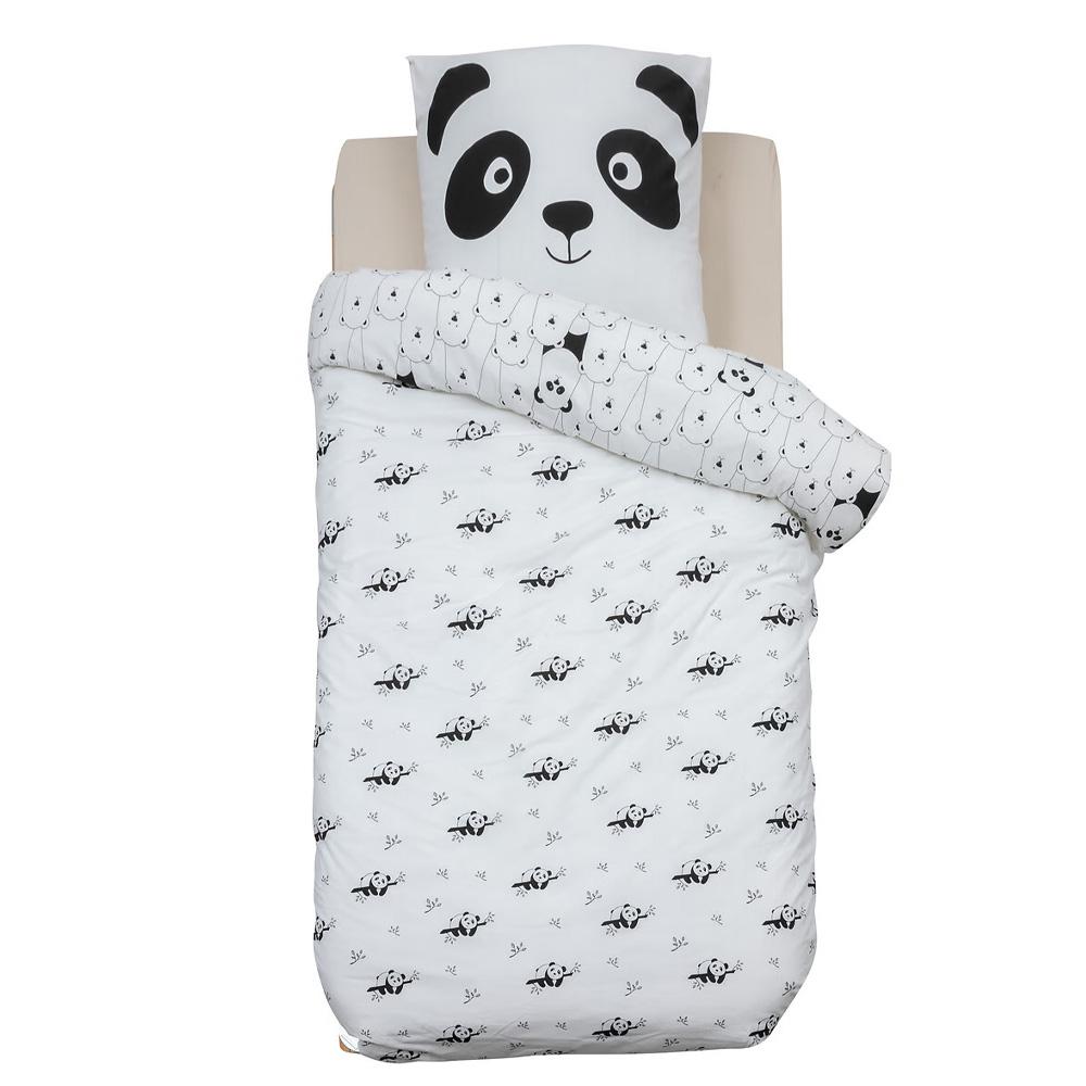 Parure de lit Blanc/Noir Garçon/Fille Atmosphera Panda 140x200 pas cher