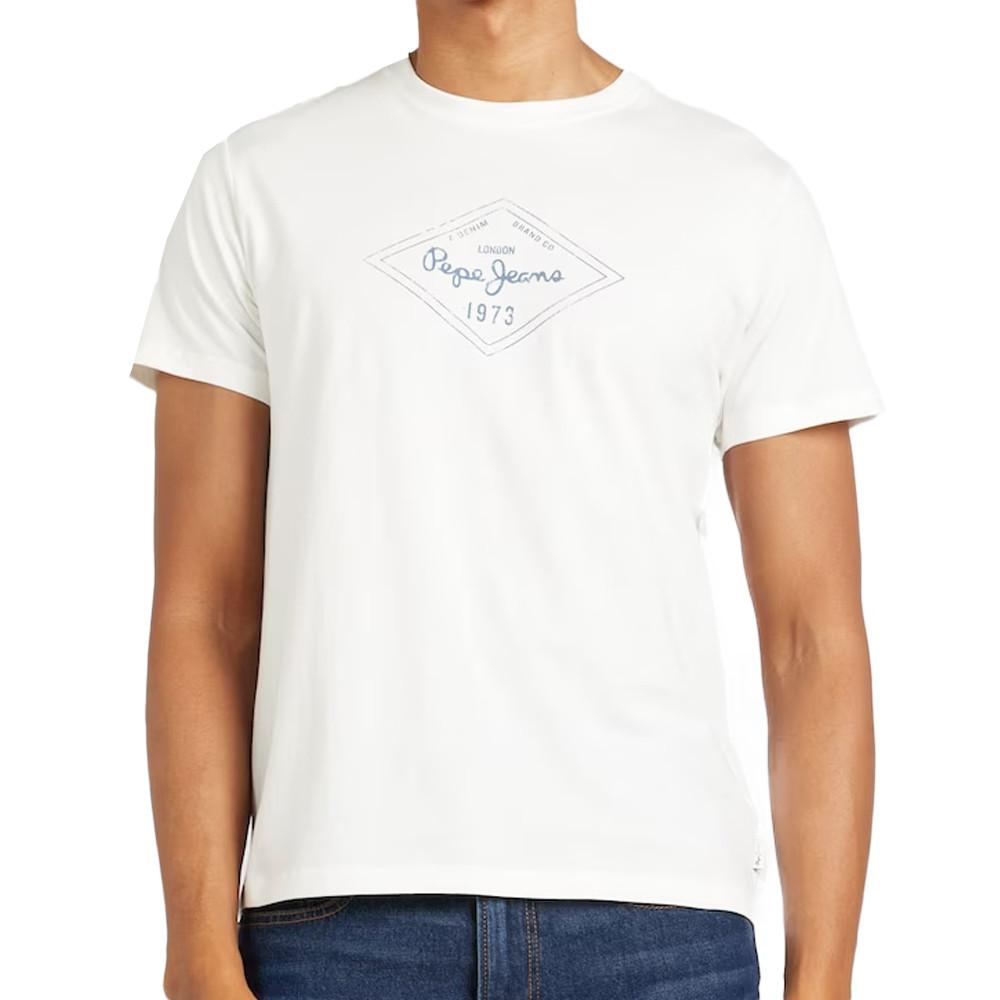 T-shirt Blanc Homme Pepe jeans Wesley pas cher