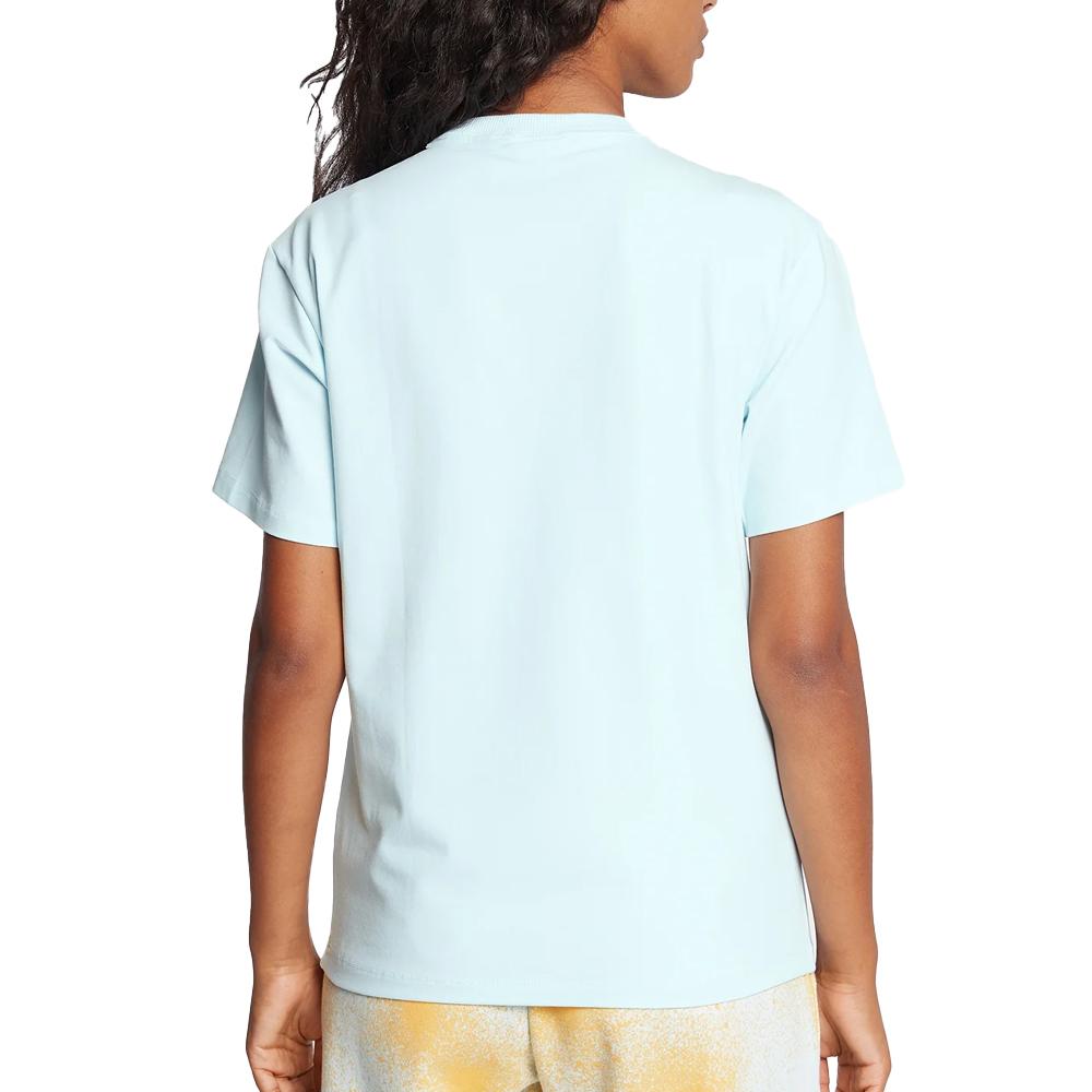 T-shirt Bleu Femme Adidas Trefoil vue 2