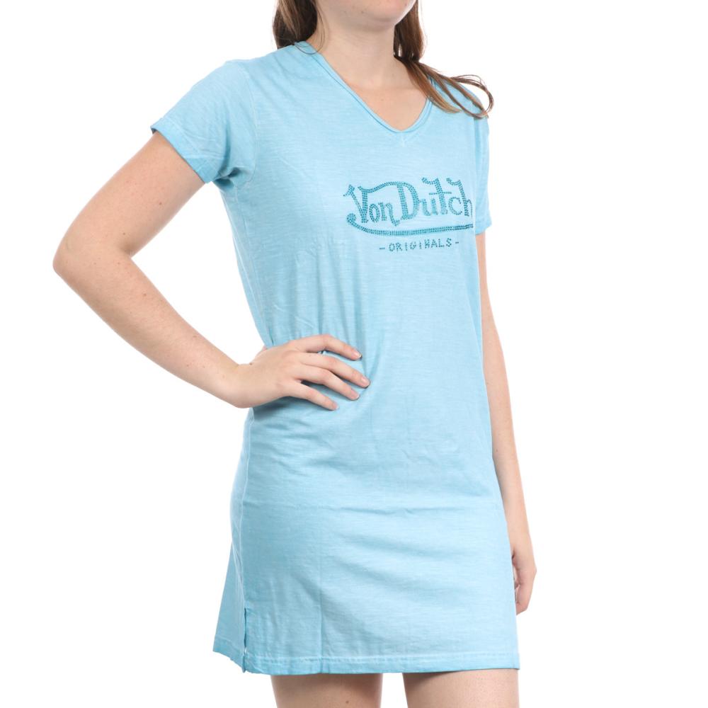 Robe t-shirt Turquoise Femme Von Dutch Alog pas cher