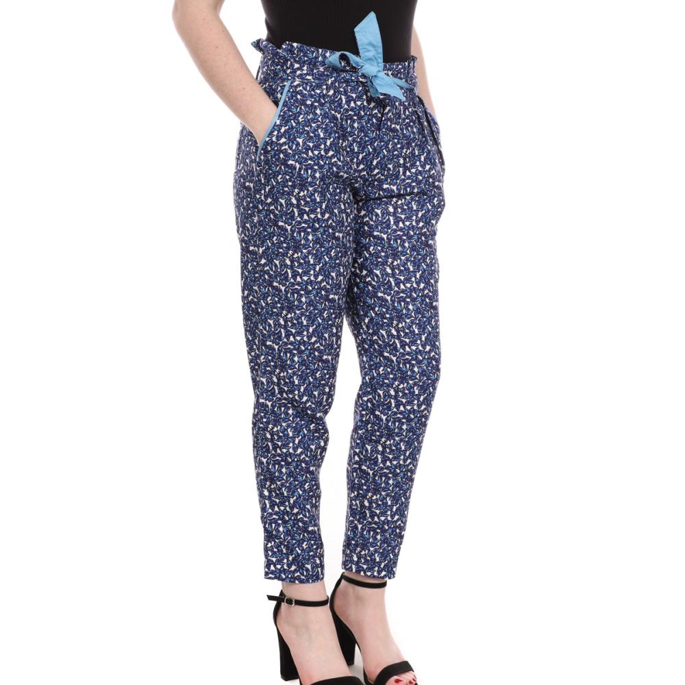 Pantalon Bleu à fleurs Femme Kaporal Polo pas cher