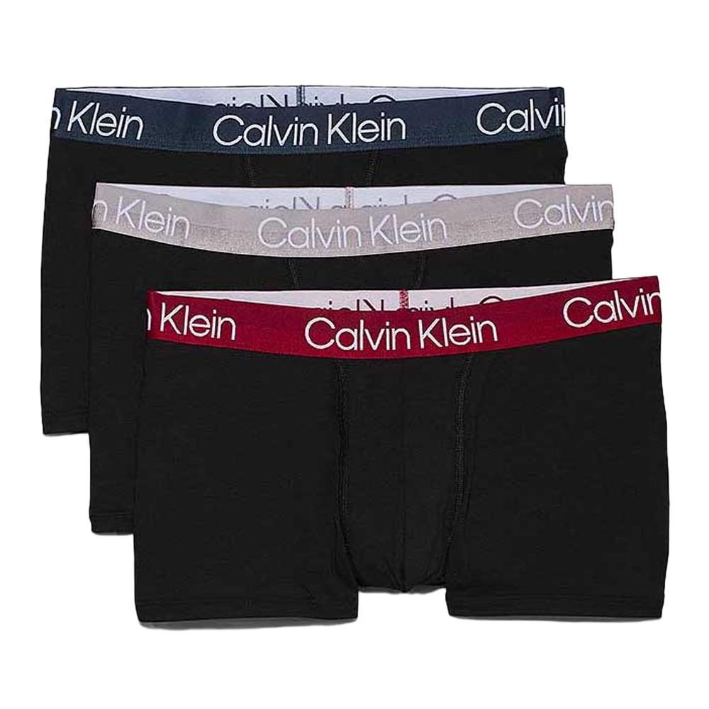 X3 Boxers Rouge/Bleu/Gris Homme Calvin Klein Jeans Trunk 3 pas cher