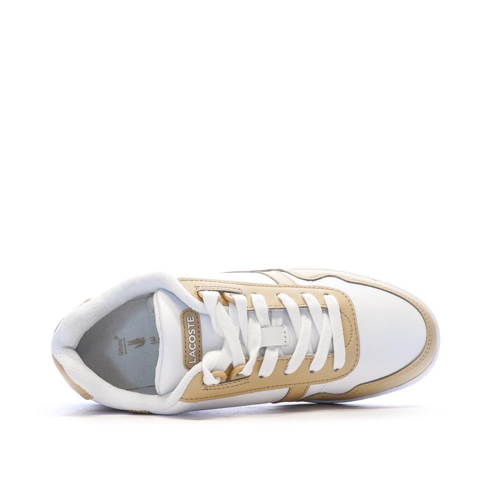 Baskets Blanche/Beige Homme Lacoste T-clip 124 vue 4