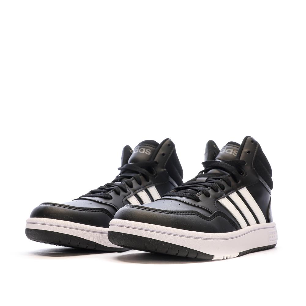 Baskets Noir Garçon Adidas Hoops 3.0 Mid vue 6