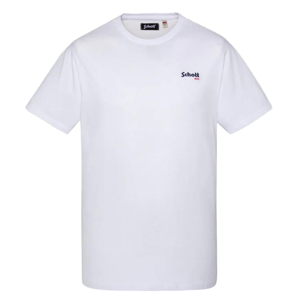 T-Shirt Blanc Homme Schott Brode pas cher