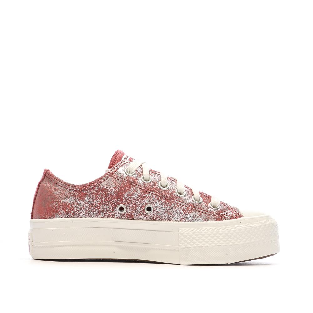 Baskets Rouge Femme Converse Chuck Taylor All Star Lift vue 2