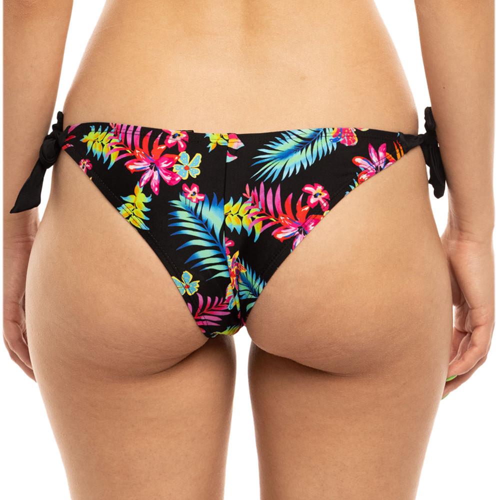 Bas de Bikini Noir/Fleurs Nœud Femme Sun Project Tanga vue 2