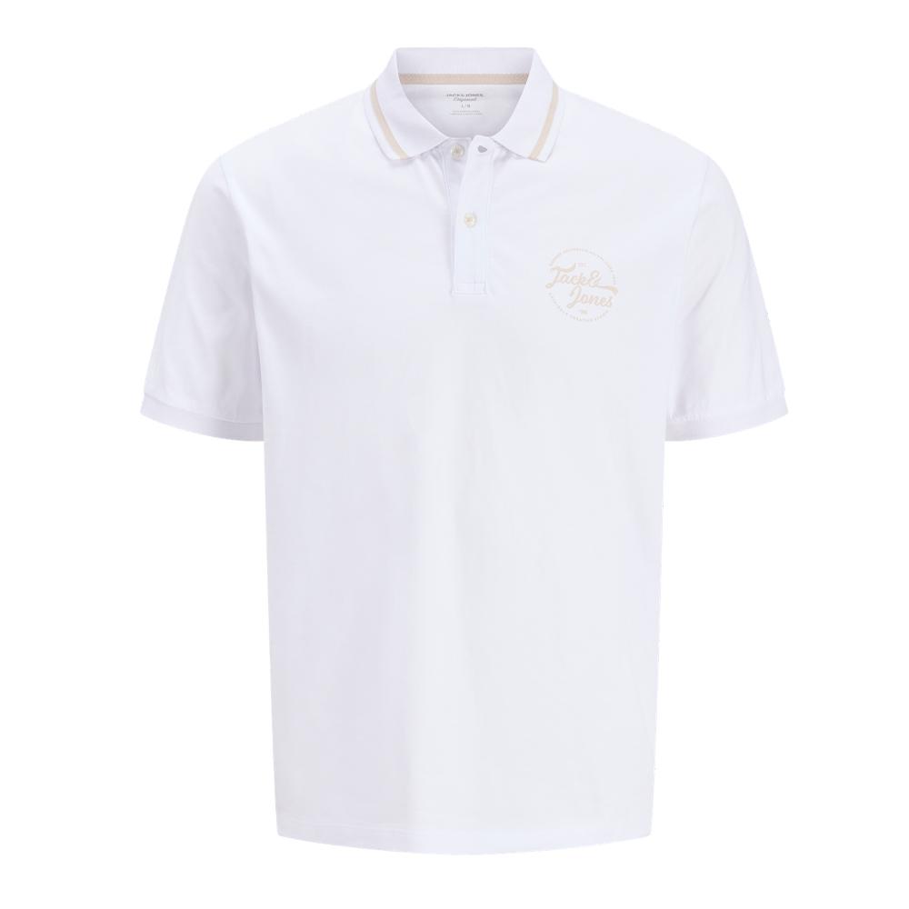 Polo Blanc Homme Jack & Jones Jordean pas cher