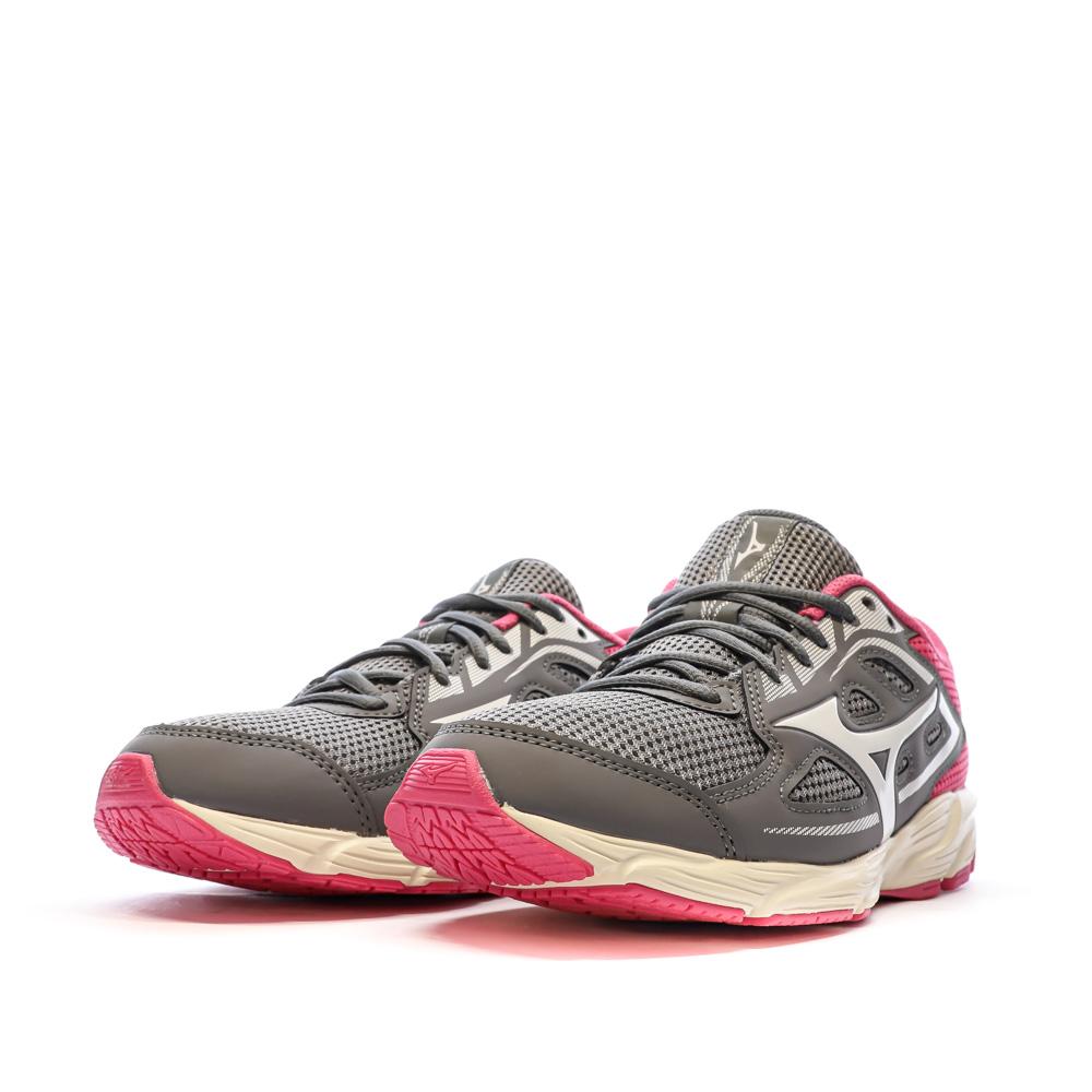 Chaussures de Running Gris/Rose Femme Mizuno Spark 7 vue 6