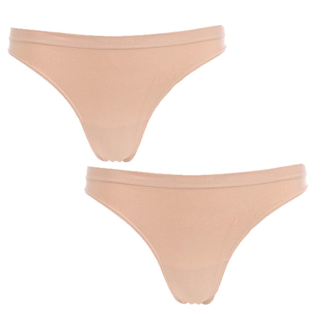 Lot de 2 Strings Microfibre Nude femme Dim D05E1 pas cher