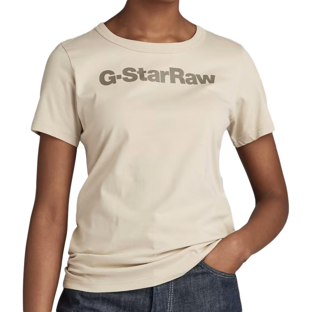 T-shirt Beige Femme G-Star Raw D23942 pas cher