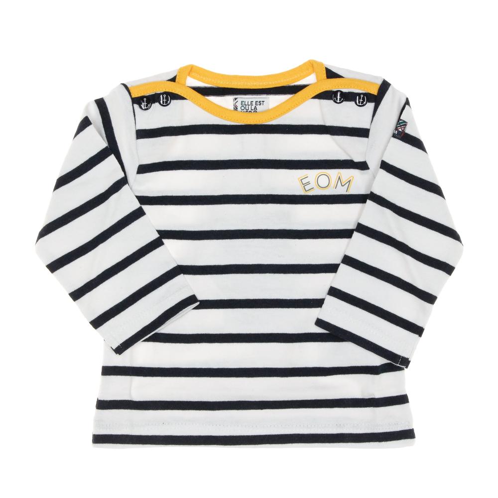 T-shirt Marine/Blanc à rayures Enfant EOM Loris pas cher